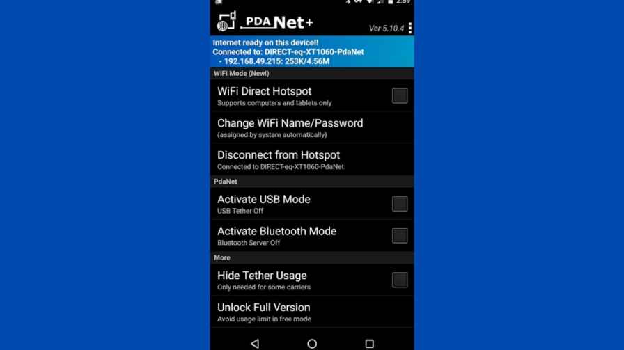 pdanet install android lollipop